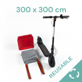 Couverture anti-feu 3 x 3 m trottinette électrique, vélo électrique. Réutilisable.