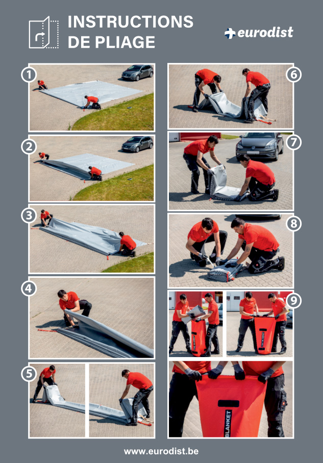 Instructions de pliage couverture anti-feu